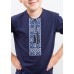 Embroidered t-shirt with long sleeves "Labyrinth" blue/navy